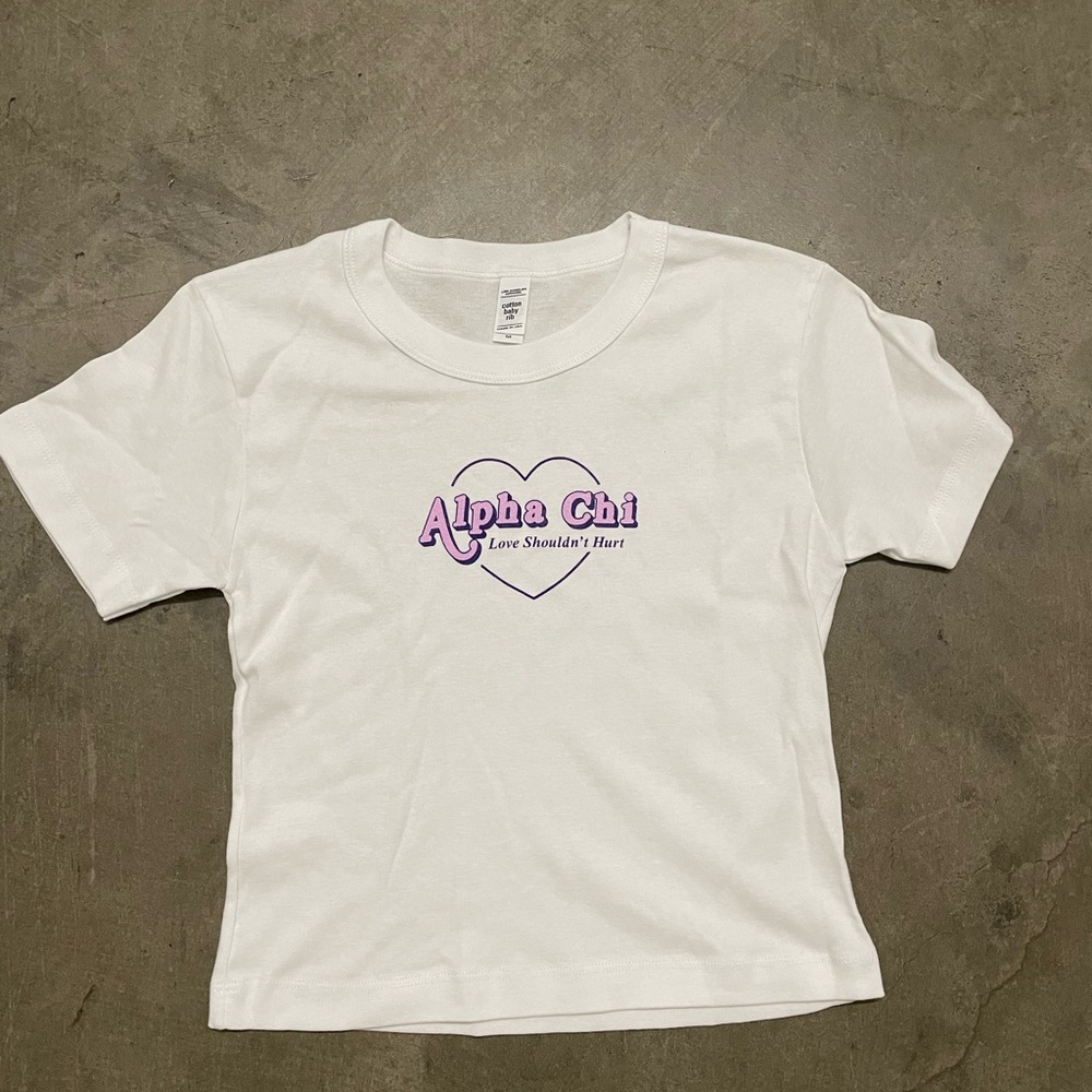 Los Angeles Apparel White Tee - alpha chi omega sorority